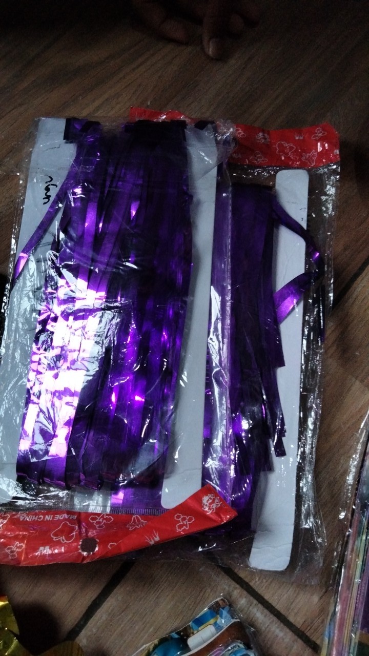 Tirai Rumbai Tirai Backdrop Curtain Slinger Foil Banner Fringe Metalik