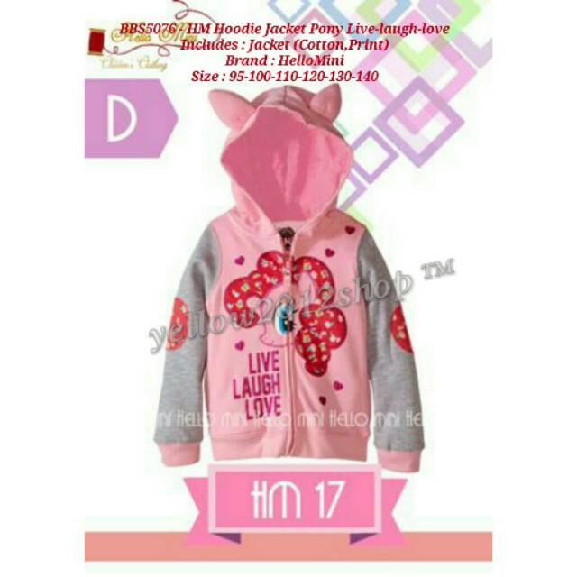 BBS5076 - HM Hoodie Jacket Pony Live-laugh-love