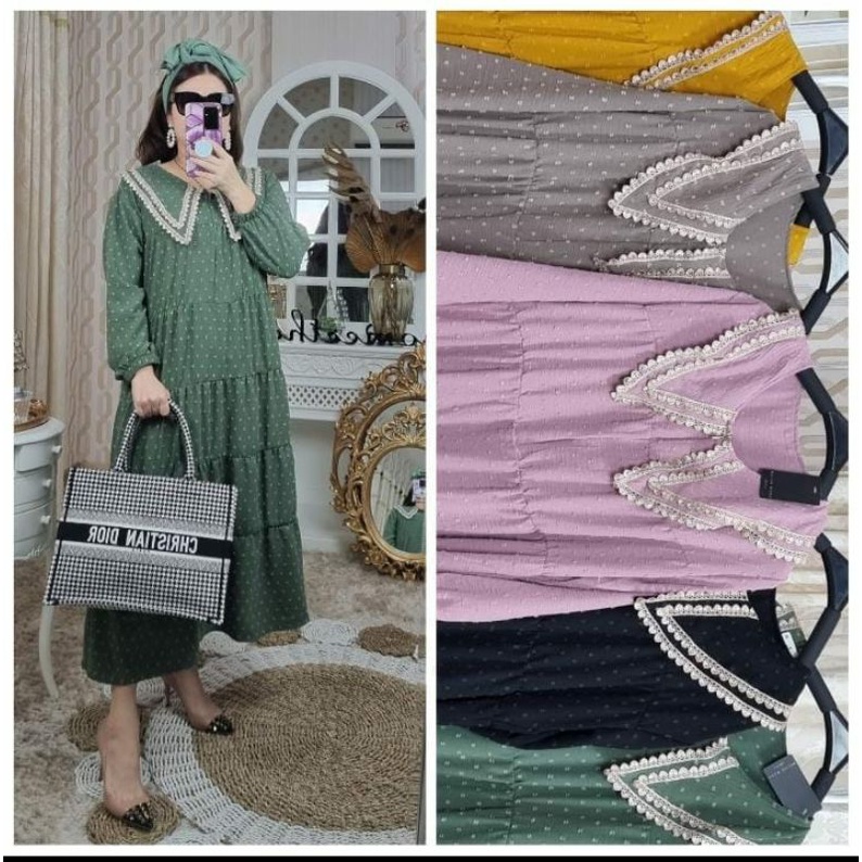 Midi Dress Bangkok Rubi  Import Premium MEIJIWANG