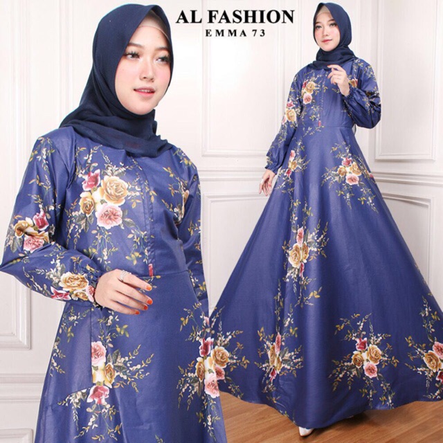 AB Agen Baju Official shop - maxi emma gamis bahan mirip katun jepang maxi dress jumbo fit to xl