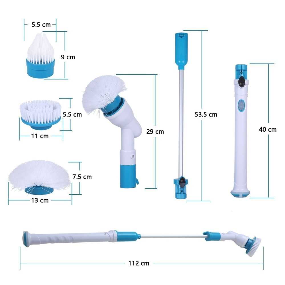 TaffHOME Hurricane Spin Scrubber Tools Set Sikat Kamar Mandi Elektrik - WQ8111