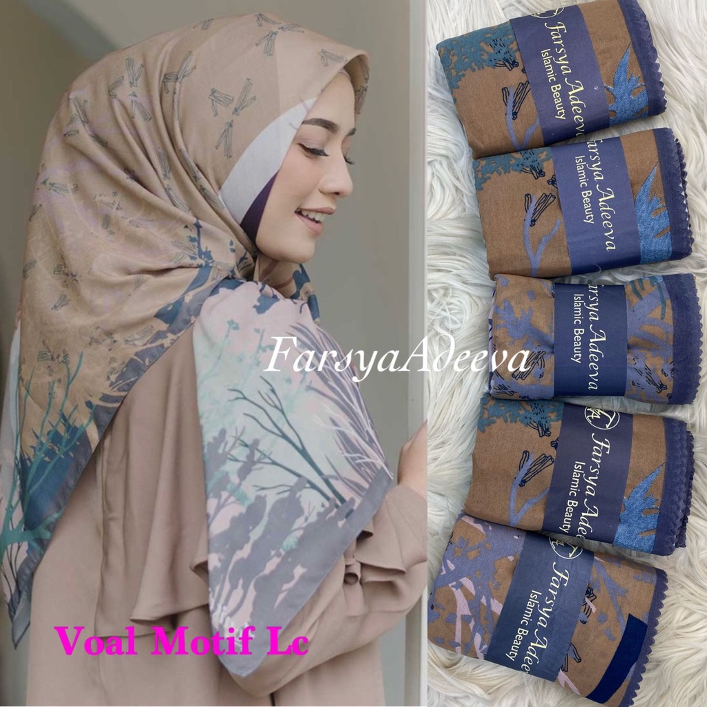 Kerudung segiempat motif terbaru segiempat motif deenay kw bahan voal grosir segiempat motif termurah Safa Hijab