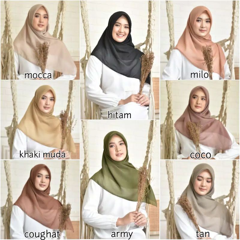 HIJAB BELLA SQUARE HYCON PREMIUM POLYCOTTON - KERUDUNG SEGIEMPAT / SEGI