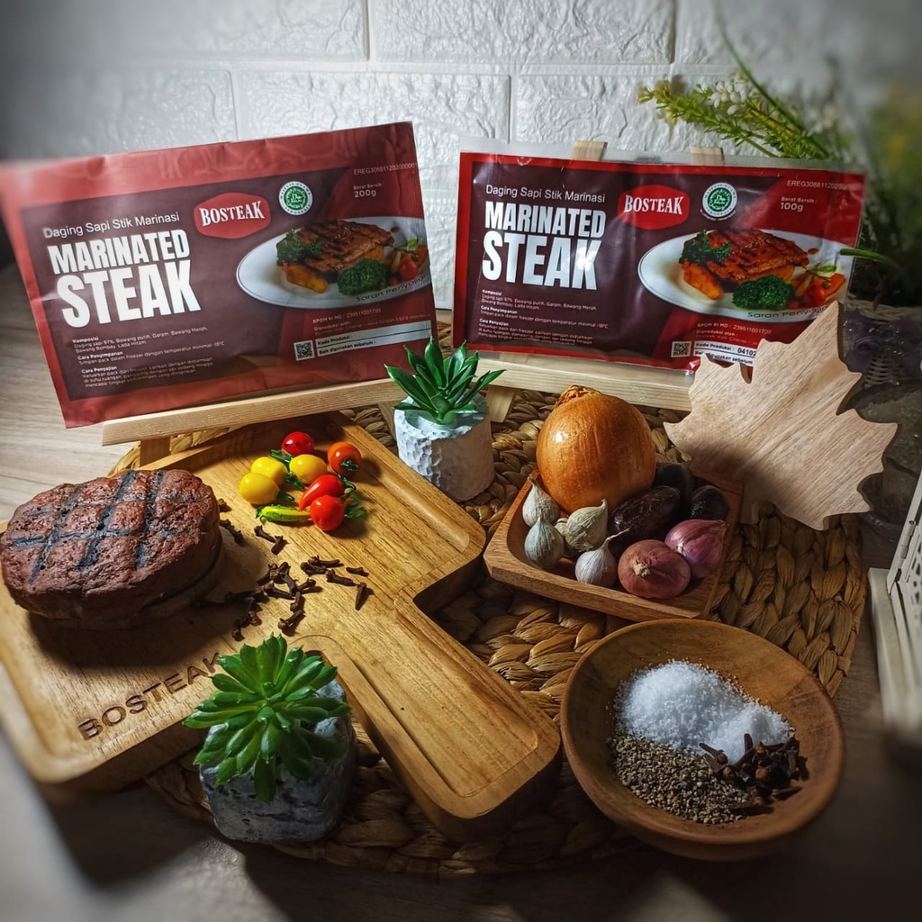 

MARINATED STEAK TENDERLOIN 200G / STEAK FROZEN BEEF 200G / Steak Enak Praktis Aman Halal Tinggal Panggang Tanpa Perlu Dibumbui Lagi