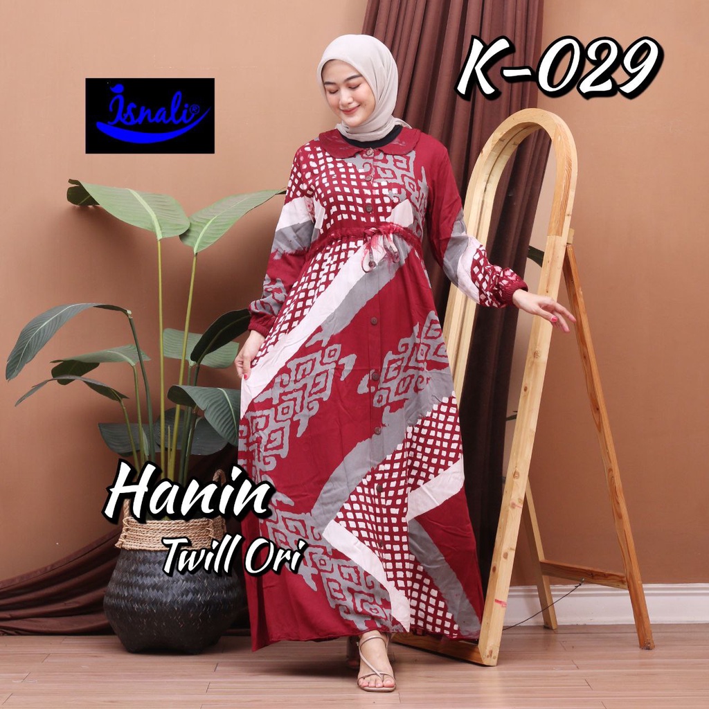 Gamis Syar'i Modern Berkualitas Hanin Twill Ori Marun