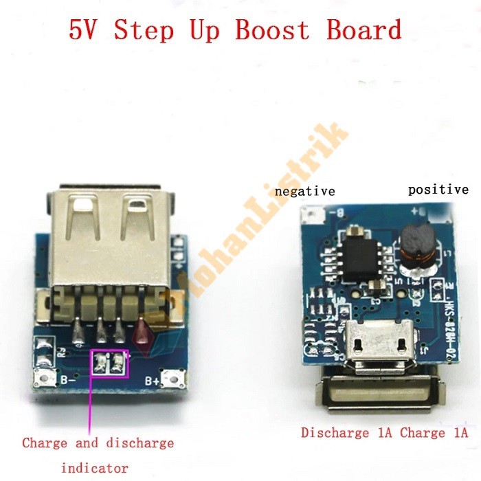 Modul Cas Power Bank 1 Slot 5V 1A Fungsi Charge Discharge