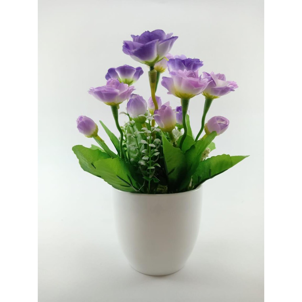 COD BUNGA PLASTIK BUNGA PAJANGAN IMITASI BUNGA ARTIFISIAL BUNGA MAWAR TANAMAN HIAS BR2214-UNGU