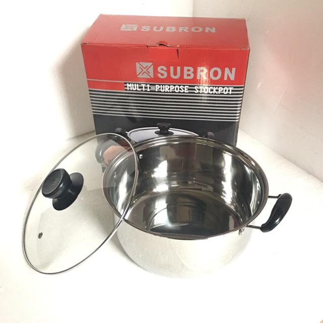 Panci sup soup pot 26cm stainless steel tutup kaca murah