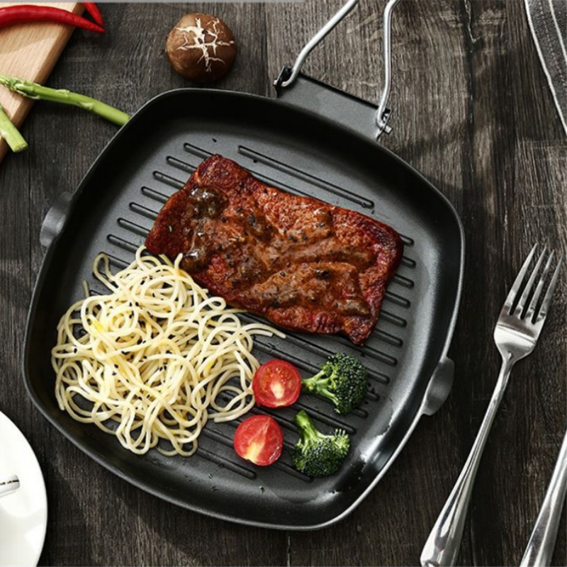 PAN PEMANGGANG SERBAGUNA GRILL PAN KOMPOR PERALATAN PEMANGGANG DAPUR FREE KUAS