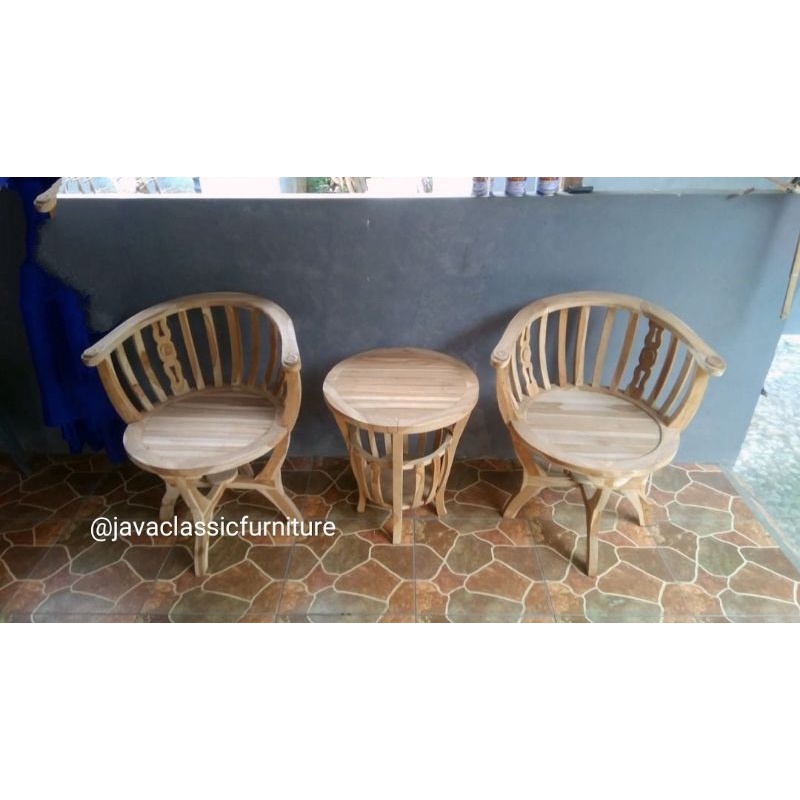 KURSI TERAS MANGKOK 1 SET MURAH KURSI TAMU BETAWI BAHAN KAYU JATI FURNITURE JEPARA-Teras mentah
