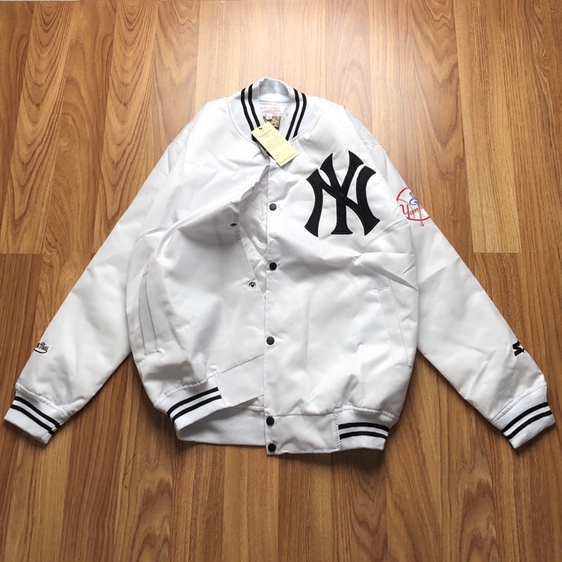 VARSITY JACKET-  LOGO NY BIG PUTIH BORDIR FULLTAG