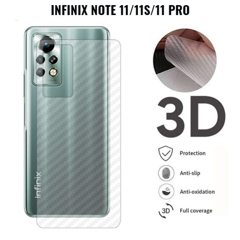 INFINIX NOTE 11 NOTE 11 PRO NOTE 11S NOTE 11 NFC ANTI GORES BELAKANG SKIN KARBON GARSKIN MOTIF CARBON TRANSPARAN PELINDUNG BELAKANG ANTI JAMUR  INFINIX NOTE 11 PRO INFINIX NOTE 11S INFINIX NOTE 11 NFC