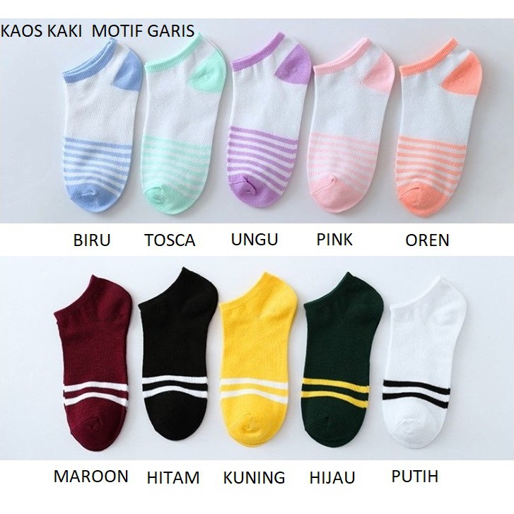 Retaily Kaos Kaki Ankle Polos Wanita KaosKaki Pendek Korea  Short Socks