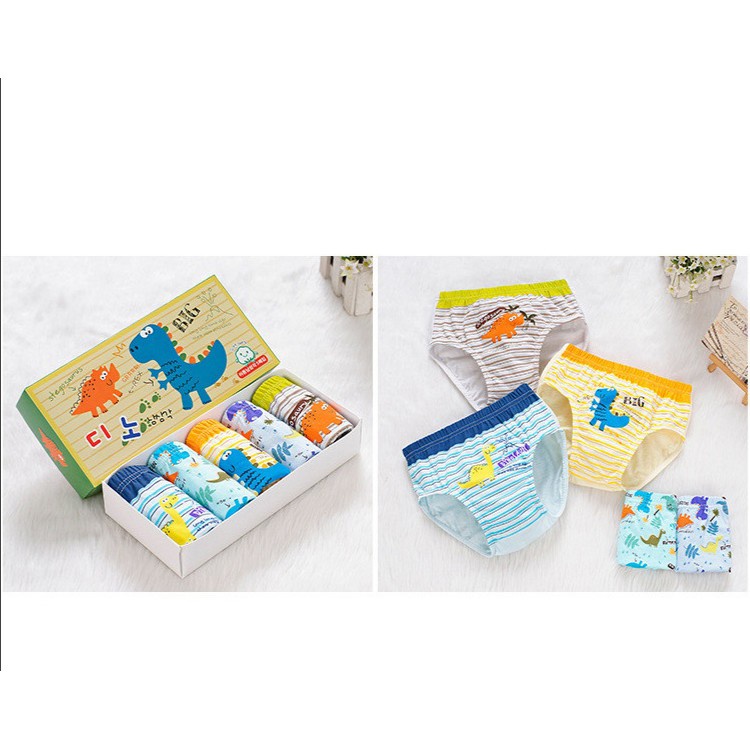 ( 1 set 5 pcs) Set Celana dalam anak laki-laki/perempuan import dengan kotak bahan katun