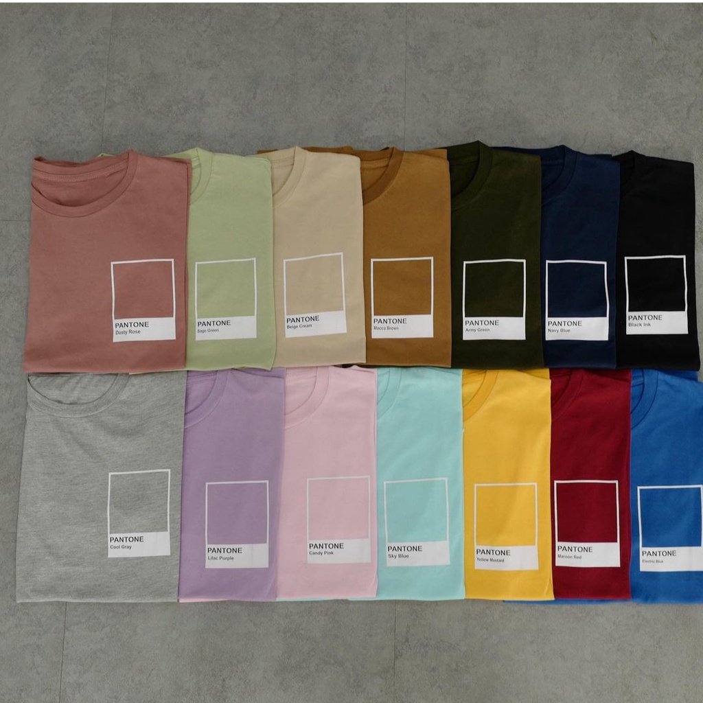 PANTONE TSHIRT l BAJU KAOS TUMBLR TEE KAOS WANITA OVERSIZE POLOS COTTON COMBED 30'S KOREA FASHION