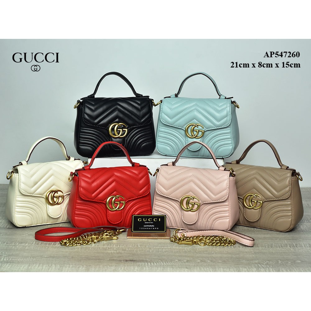 Grosir Tas Murah Tas Gucci GG Marmont Top Handle Mini Semi Premium AP547260