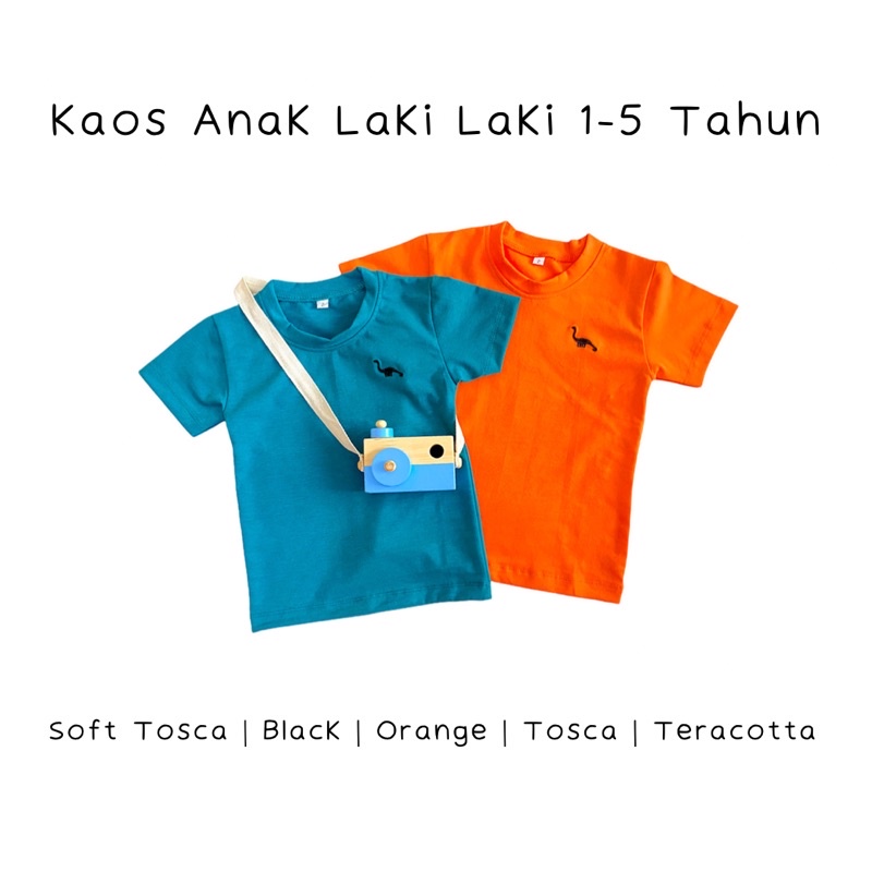 Kaos Anak Laki Laki Cowo 1 2 3 4 5 Tahun Baju Anak Kaos Polo Anak T-shirt Anak Atasan Lengan Pendek Anak Laki Laki Motif Dinosaurus