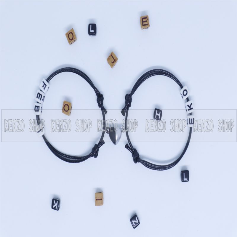 GELANG MAGNET LOVE NAMA KAMU 1 PASANG GELANG COUPLE GELANG PRIA WANITA
