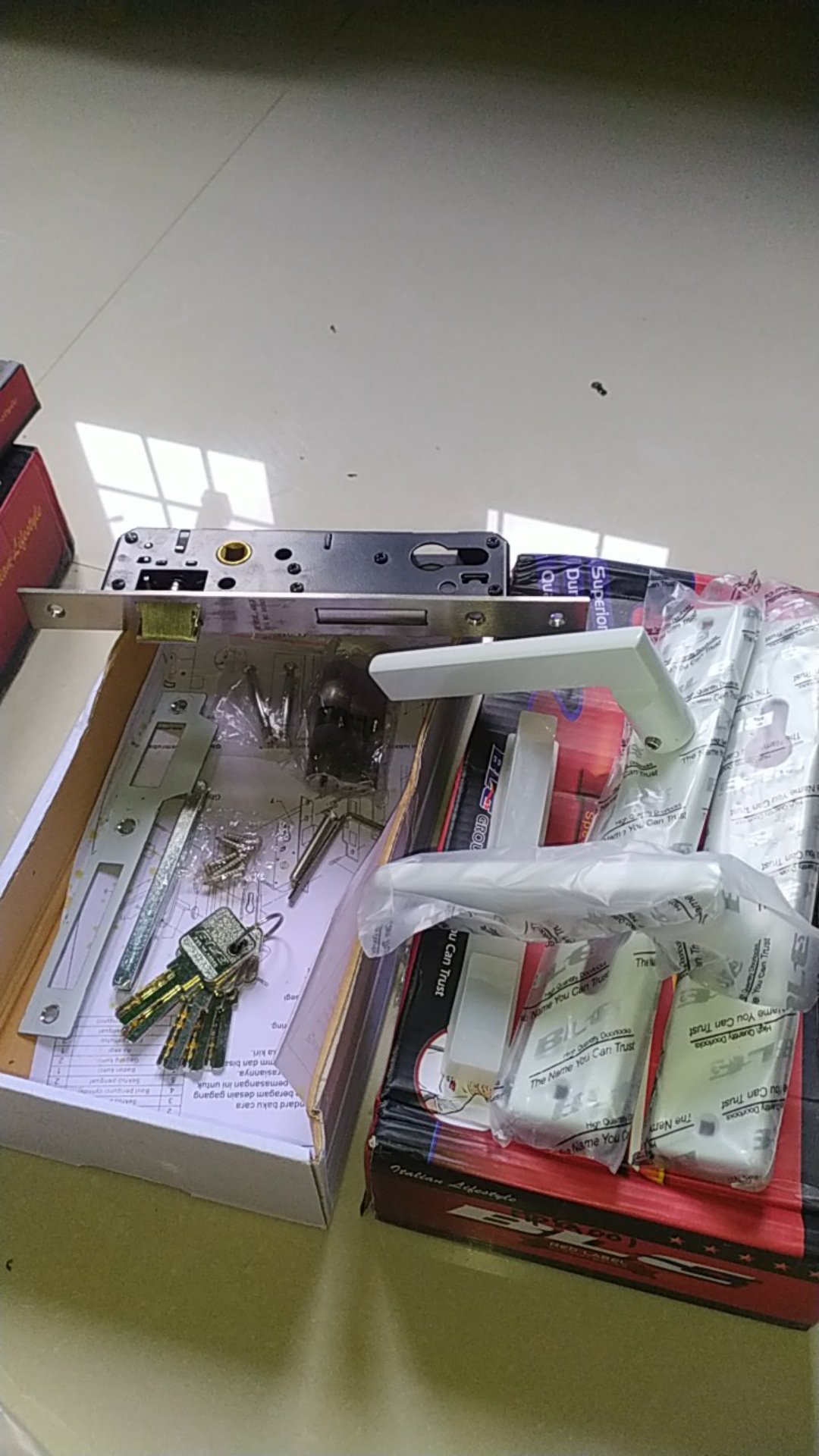 Handle Plate Set Aluminium Bellucci 839 L66 Set (handle Plate+body+cylinder) White