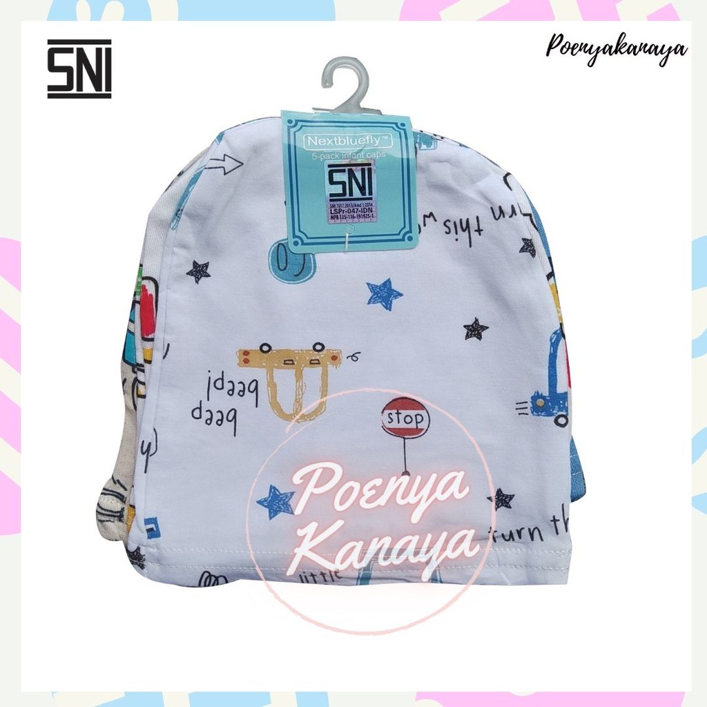 Topi Bayi Newborn Premium 5 in 1, Topi Kupluk Bayi SNI 1 set isi 5 pcs TP17