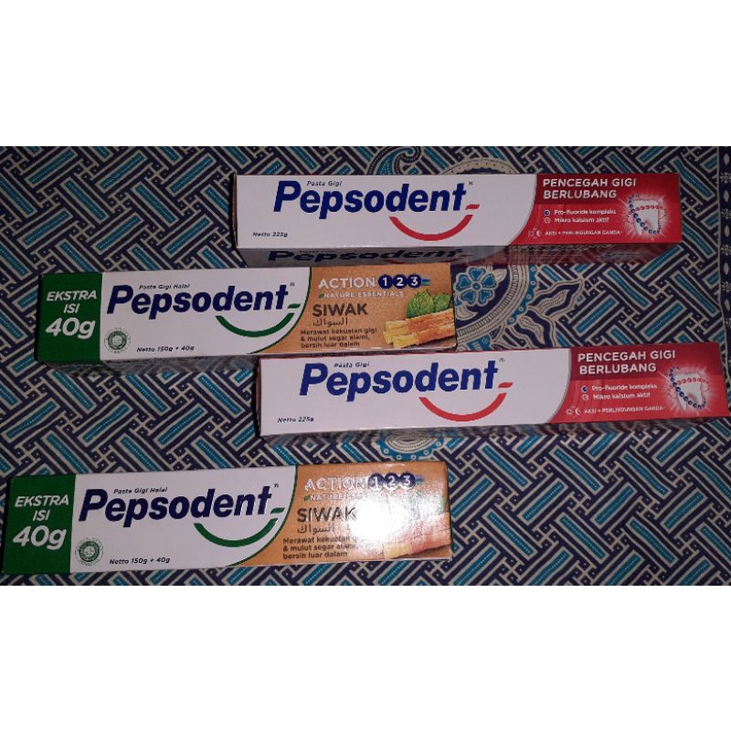 Pepsodent Pasta Gigi Jumbo 225gr & Pepsodent Siwak 190gr(Termurah)