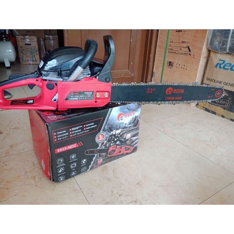 Mesin Chain Saw 22inc Edon 2 Tak Mesin Gergaji Potong Pohon Kayu