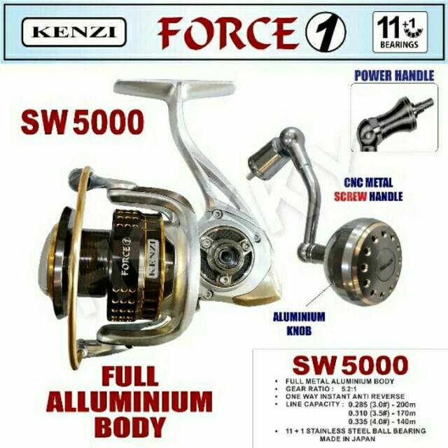 Reel Kenzi Xtra One Force 1 One 5000 SaltWater Concept