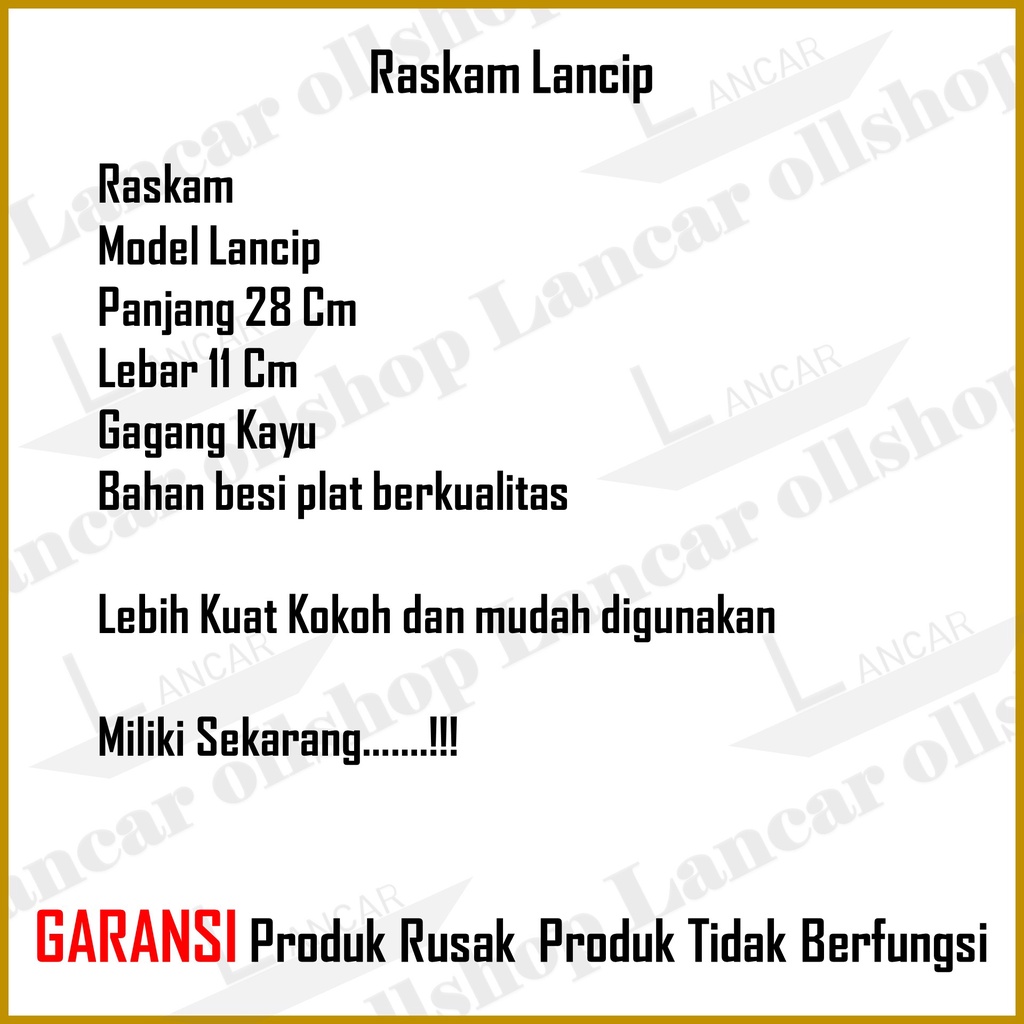 Raskam Roskam Galur Alat Plestering Trowel Acian Sendok Semen Lancip Kotak Gagang Kayu