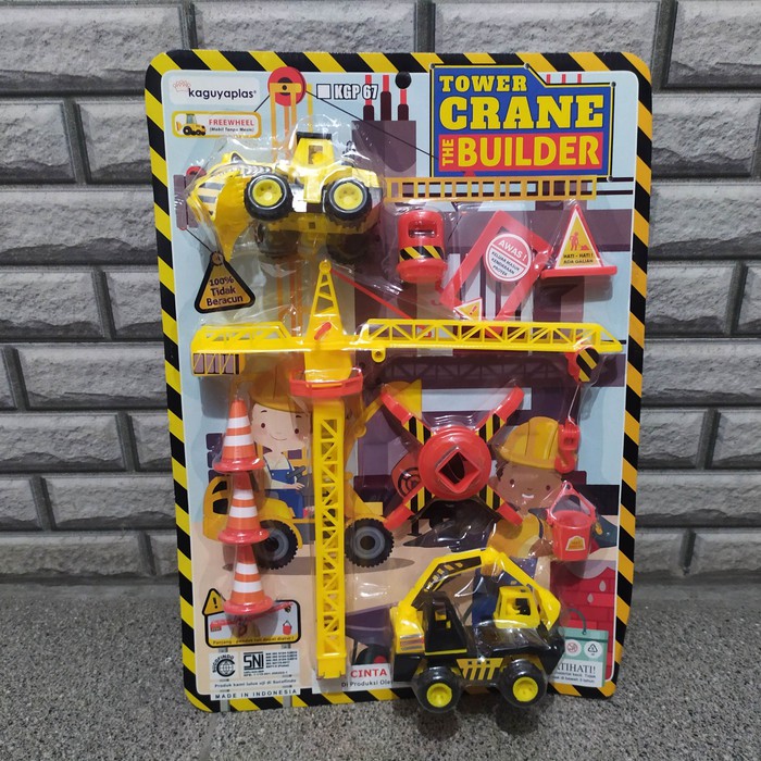 Mainan Set Konstruksi Bangunan Tower Crane The Builder