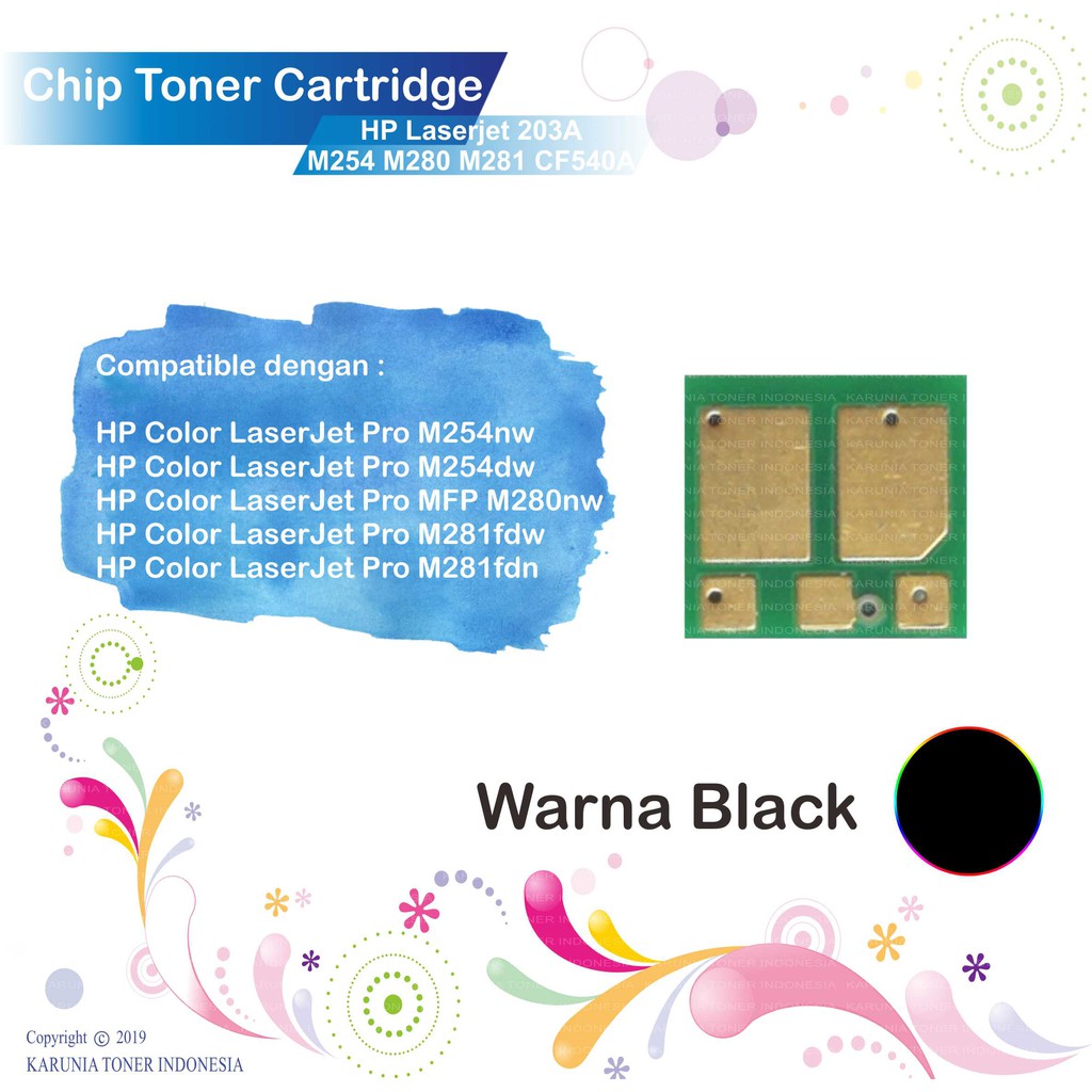 Chip Toner Printer HP Laserjet 203A M280 M281 M254 M254DN M280NW CF541A CF543A CF542A CF540A CMYK