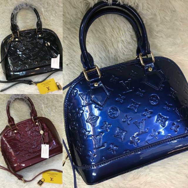 LOUIS VUITTON LV ALMA VERNISH HAND BAG TAS TANGAN SELEMPANG PESTA SLING BAG SUPER PREMIUM