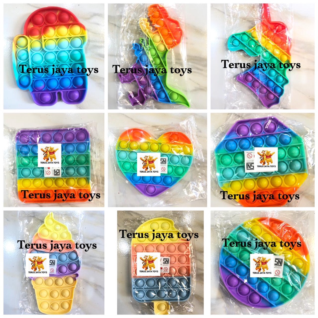 POP IT FIDGET PUSH SENSORY TOYS BUBBLE STRESS RELIEVE POP IT BUBBLE POP ITS RAINBOW/POP IT BUBBLE-2