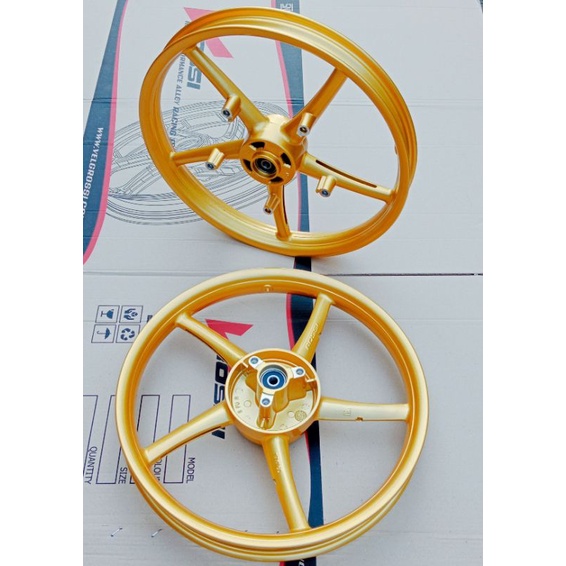 VELG/PELAK RACING V ROSSI SANCA MODEL RCB PALANG 5 GOLD PNP SUZUKI SATRIA FU 150 RING 17 LEBAR 160/1