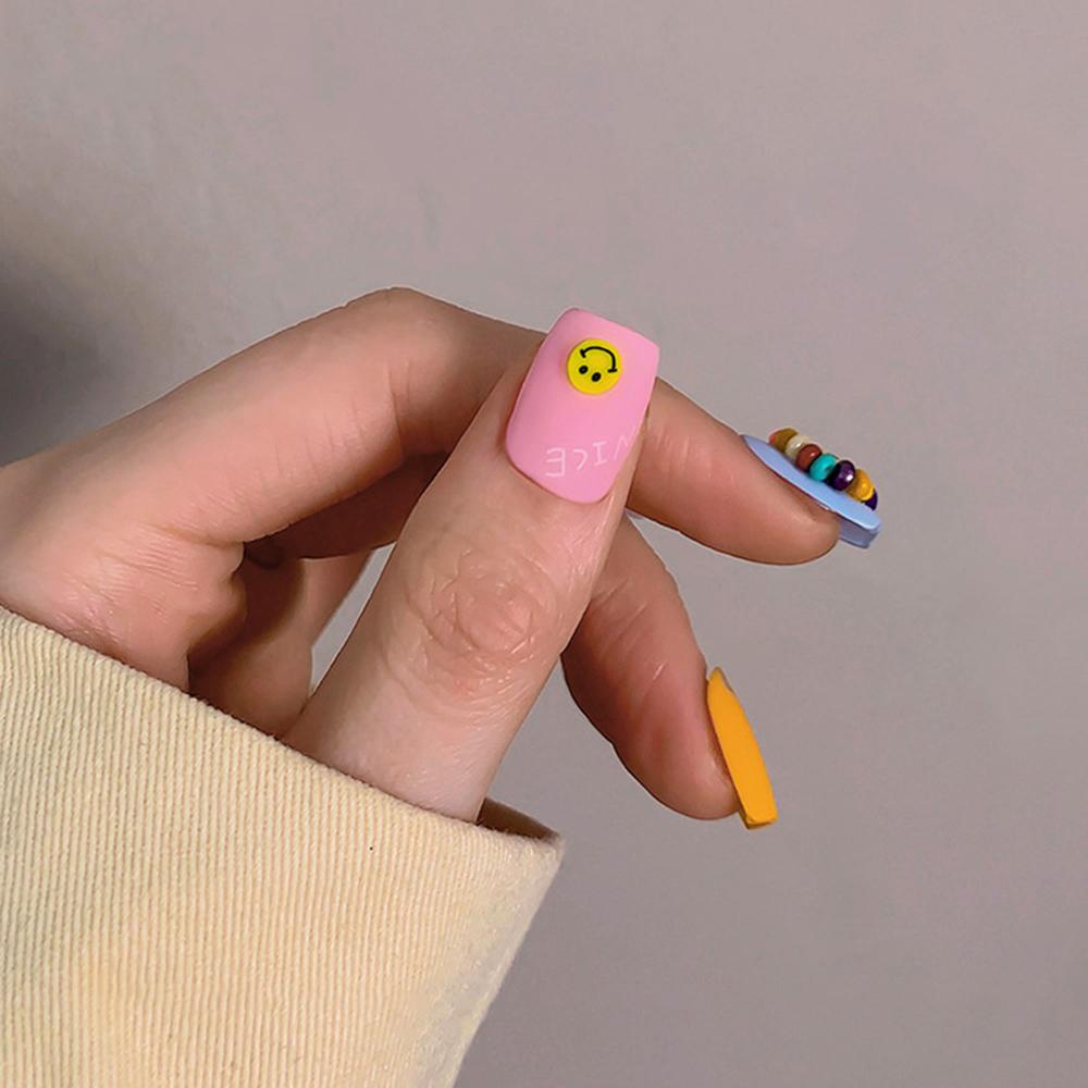 Rebuy Smiley Face Nail Jewelry Bunga Jepang Ikatan Simpul DIY Nail Art