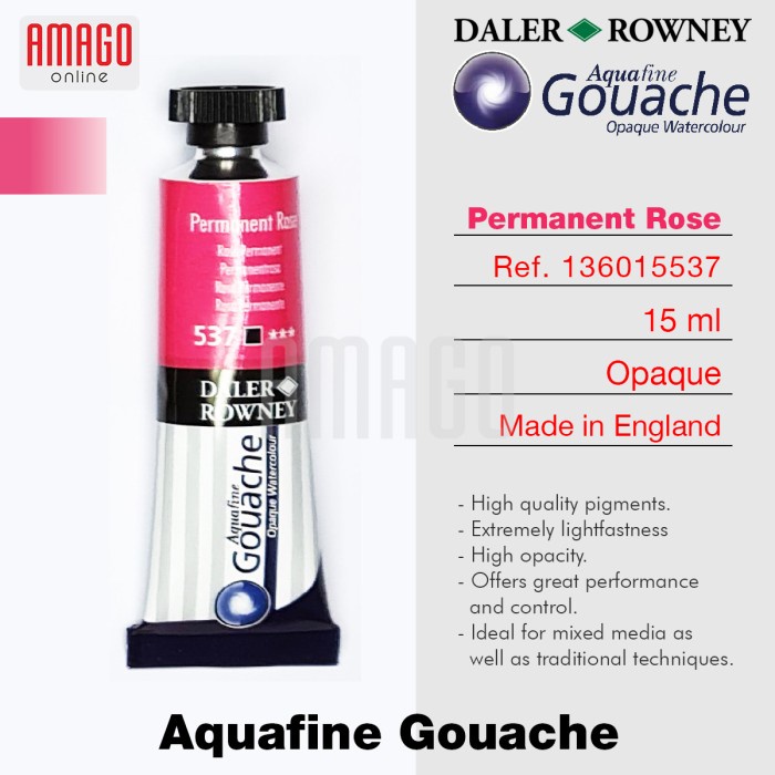 

Segera Miliki Aquafine Gouache Opaque Watercolour 15 Ml - Permanent Rose - 537 Bagus