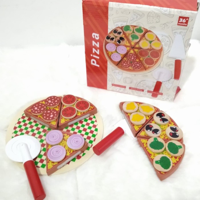 Pizza Mainan Kayu Wooden Toys Pretend Play Mainan Edukasi