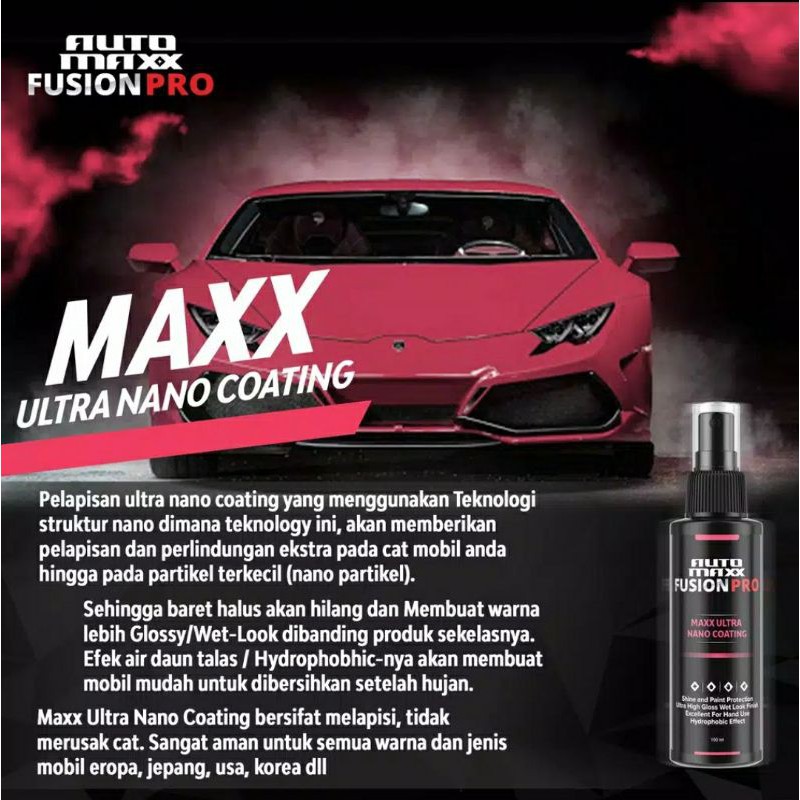 AUTO MAXX FUSHION PRO MAXX PREMIUM NANO COATING CAR CARE EXTERIOR CAR DETAILING PERAWATAN BODY MOBIL