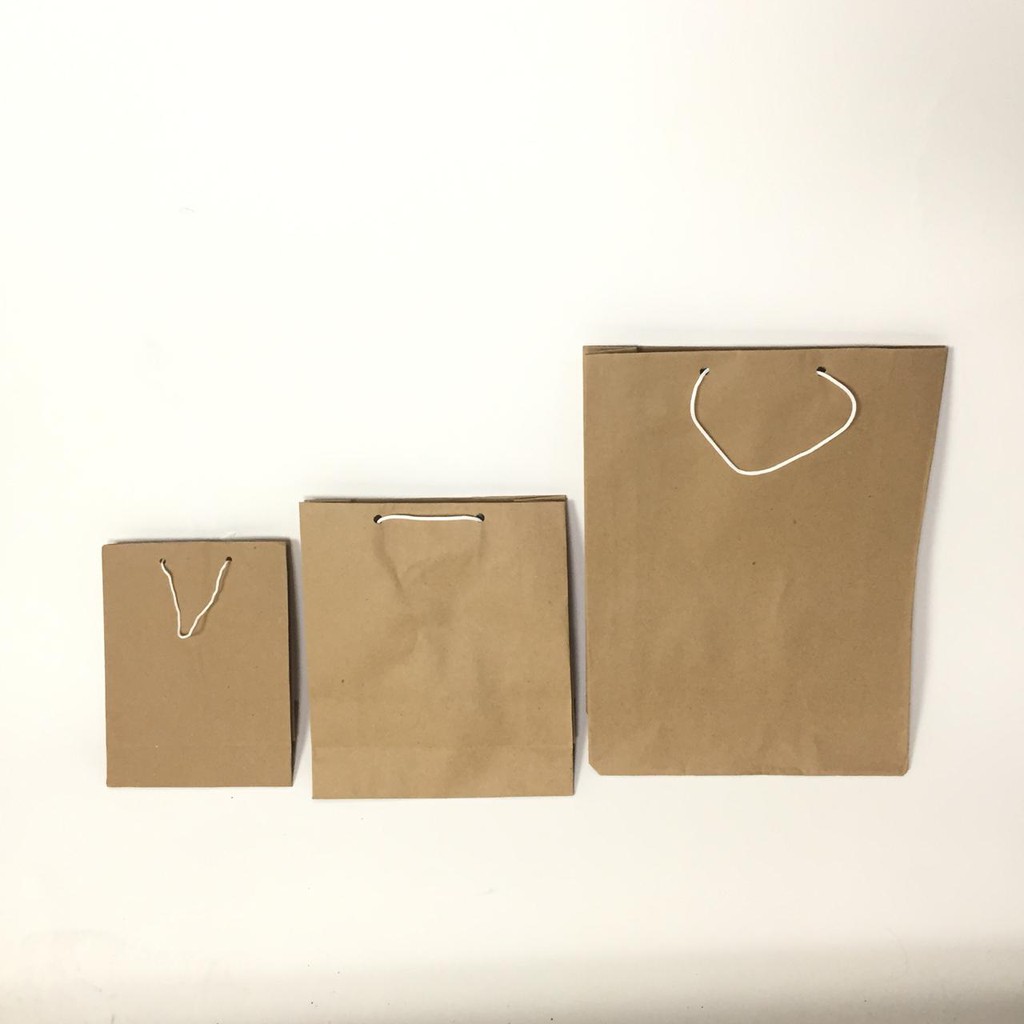 paper bag polos coklat perpack (3 pilihan ukuran) | Shopee Indonesia