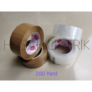 Lakban Bening 200YARD Isolasi Selotip Clear Tape 45Mm Daya Lengket Kuat Lakban Coklat