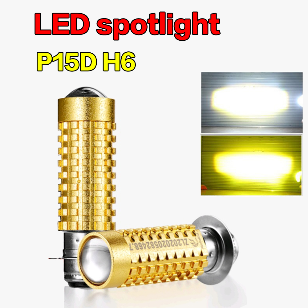 Warna Ganda P15D H6 Lampu Sorot LED Lampu Depan Sepeda Motor Lampu Hight Low beam Sepeda Motor 3000K 6000K Scooter ATV Aksesoris Kondensasi Len Lampu Kabut