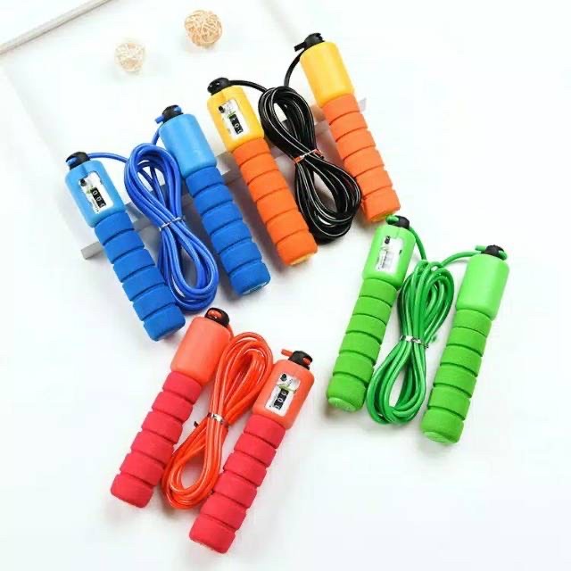 Jump Rope Skiping Soft Handle with Counter / Tali Lompat Skipping Dengan Penghitung Loncatan / Tali Skipping