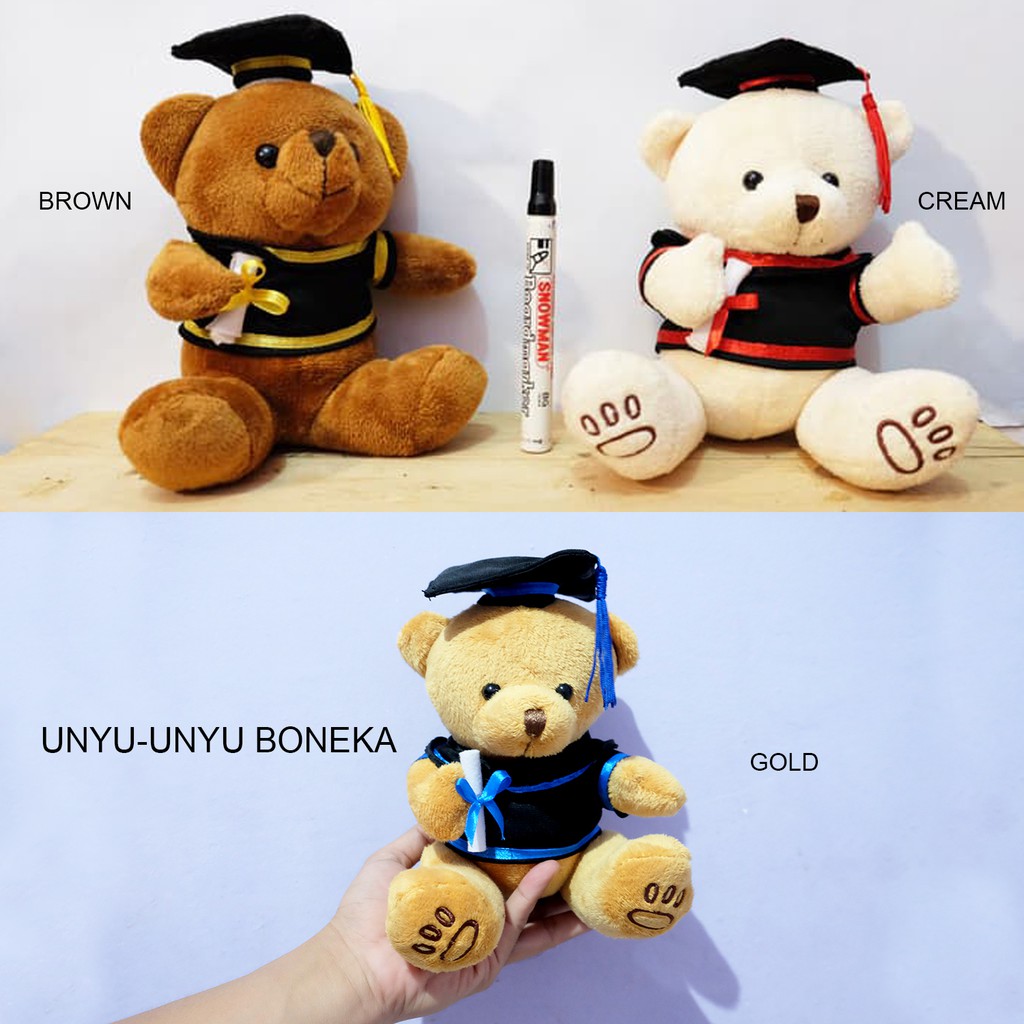 boneka toga teddy bear wisuda graduation 20cm