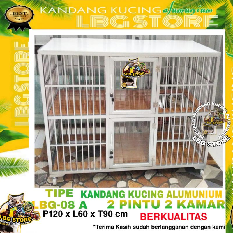 Image of Termurah!! Kandang Kucing Alumunium TIPE LBG-02 LP Tanpa Tangkringa  (uk.P120xL60xT90) #3