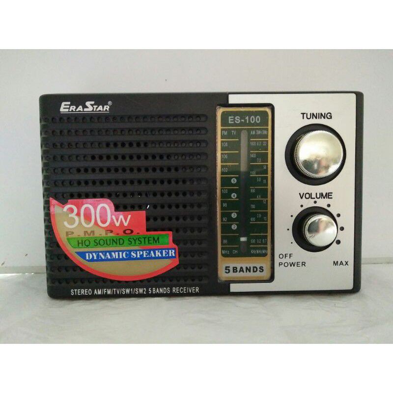 Radio Jadul EraStar ES-100 Stereo AM/FM/TV/SW1/SW2/5 BANDS RECEIVER - Radio Murah