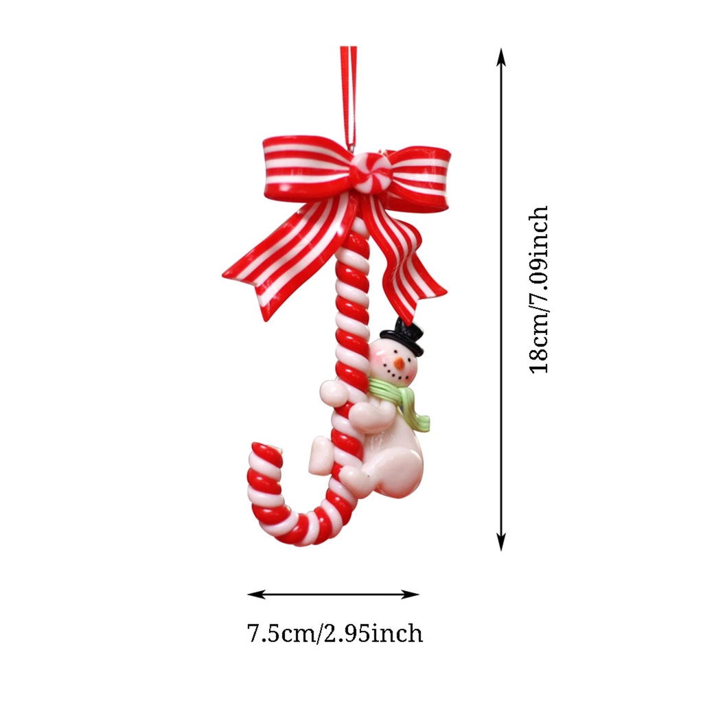 [Christmas Products] Xmas Tree Santa Snowman Emulational Candy Cane Ornament For New Years