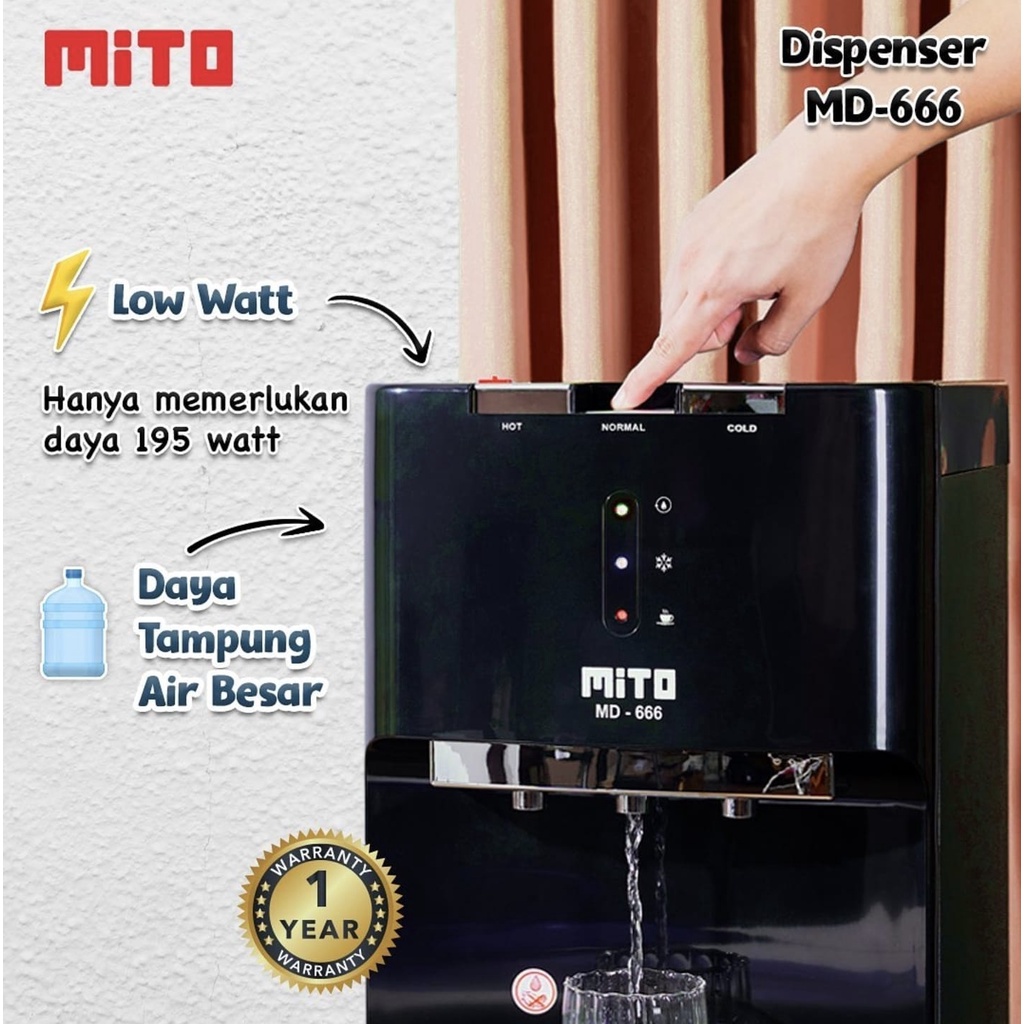 MITO DISPENSER GALON BAWAH HOT AND COOL MD666 / MD 666 Khusus Kota Pontianak