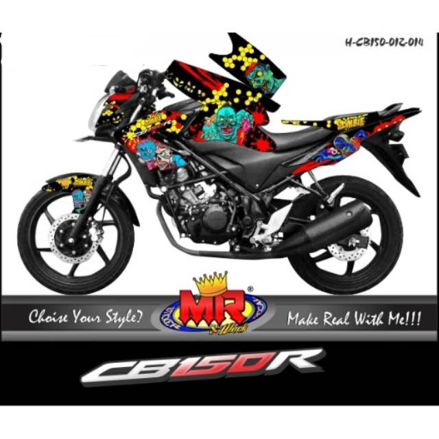 Decal Premium CB150R old - lama zombie hitam Stiker Sticker CB 150 R semi full terlaris 05 spec A