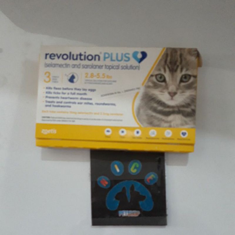 Revolution Plus Cat 2.8 - 5.5 lbs / Revolution Plus  Ecer 1 Tube Obat Tetes Kutu Cacing Earmites