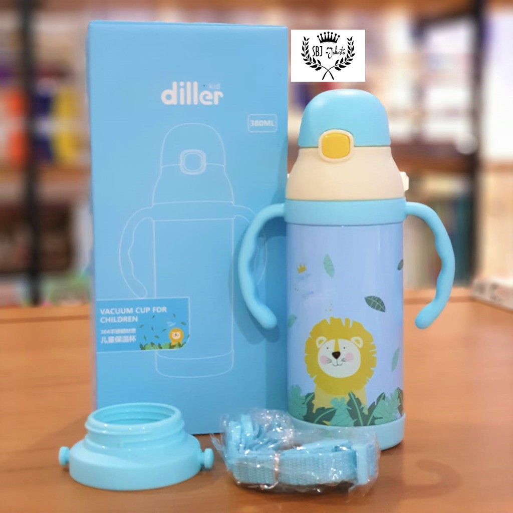 BOTOL MINUM ANAK MODEL TERMOS 304 STAINLESS diller 100% BPA FREE Dual Handle