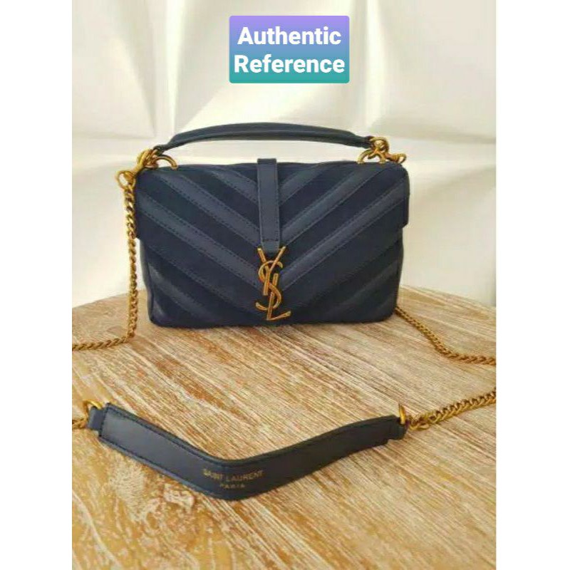 (Harga Nett) Preloved Tas YSL HITAM KOMBINASI SUEDE Special Edition